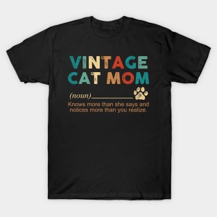 Vintage Cat Mom Definition T-Shirt